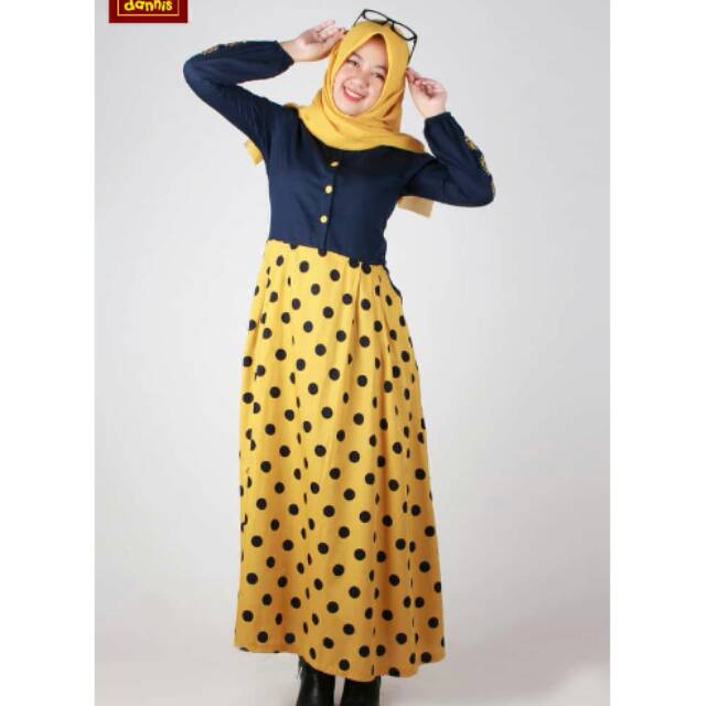 SALE GAMIS ABAYA DANNIS (KUNING)/CUCI GUDANG AKHIR TAHUN