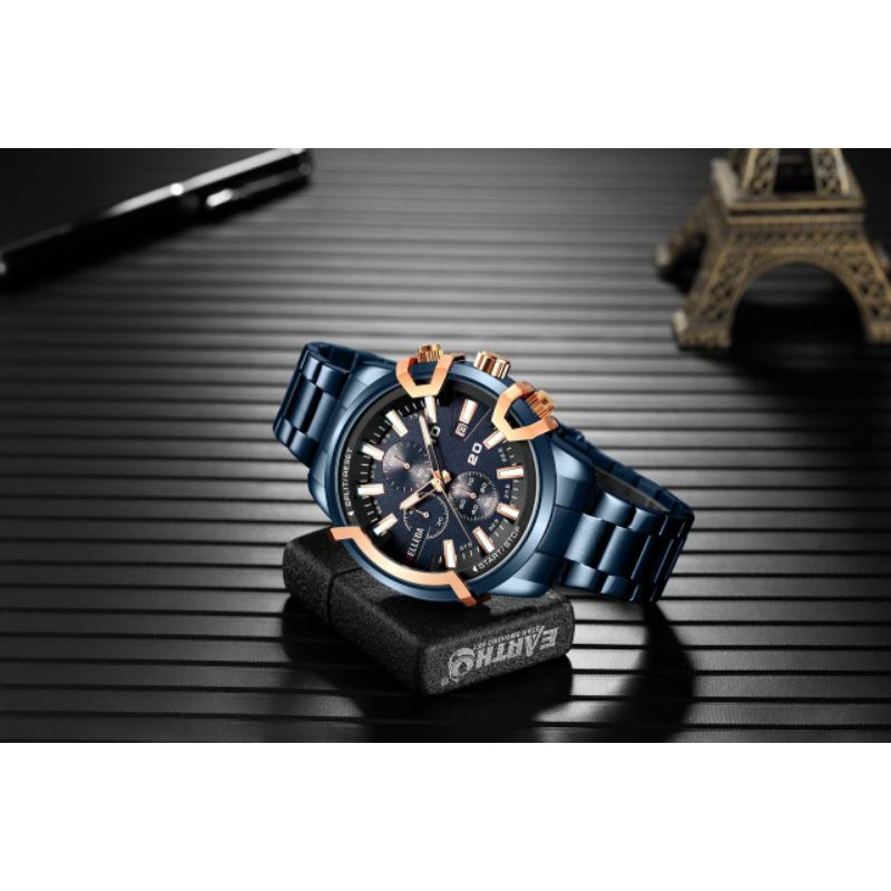 jam tangan pria belleda 9286 chrono on original
