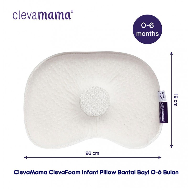 CLEVAMAMA Pillow - Infant Pillow | Pram Pillow | Baby Pillow / Bantal Peang Bayi