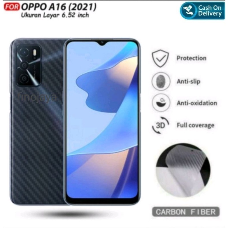 Skin Graskin Sticker Carbon Oppo A16 Anti jamur belakang transparan