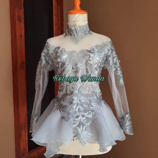 Kebaya Atasan Pelpum Elisab Tille Cristal / Kebaya Wisuda / kebaya Pesta