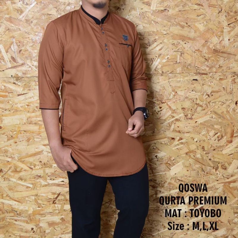 Koko Qurta Pakistan Pria 3/4 Katun Toyobo Anwa One original Baju Koko Pria