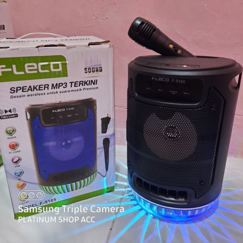 Speaker Wireless Bluetooth Fleco F5105/SQ4001 Gratis Mic Karaoke/Salon Aktif Portable Super bass Radio Fm