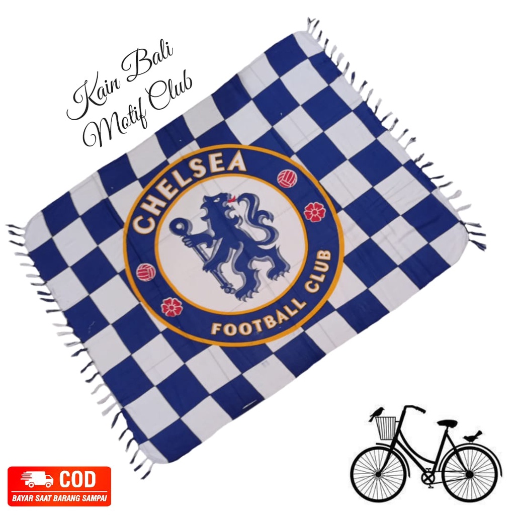Selendang Pantai-Kain Bali-Sarung Bali-Kain Pashmina-Syal-Background Foto-Hiasan Dinding-Dres-Tirai-Motif Bendera Club Bola kaki