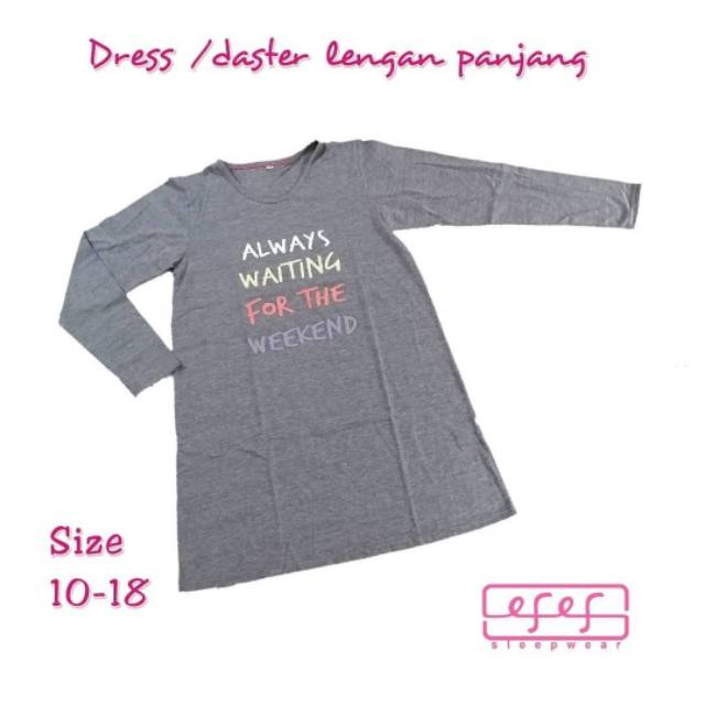 daster kaos lengan panjang remaja /dewasa S-M
