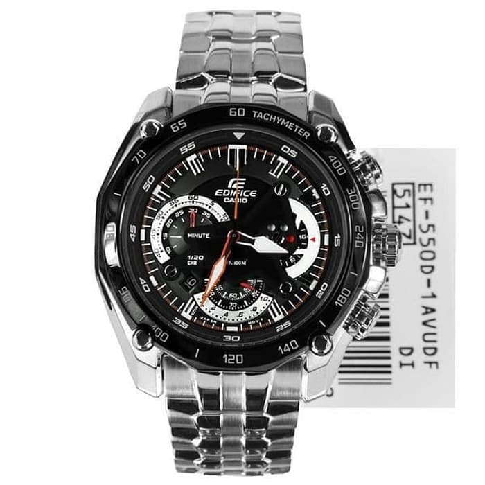 Jam Tangan Pria Casio Edifice EF-550 Silver Black Original BM