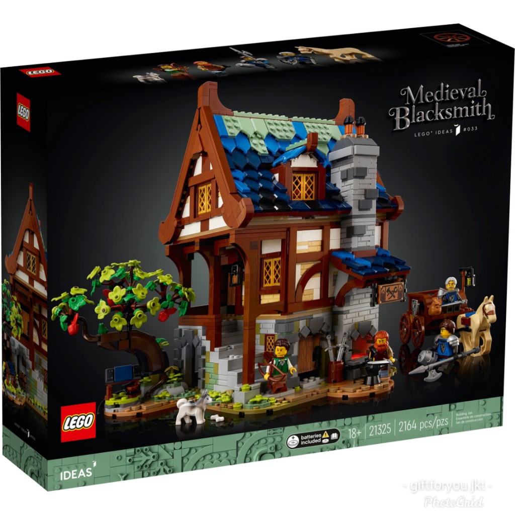 Lego Ideas 21325 Medieval Blacksmith Bricks House Toy Rumah Mainan Original