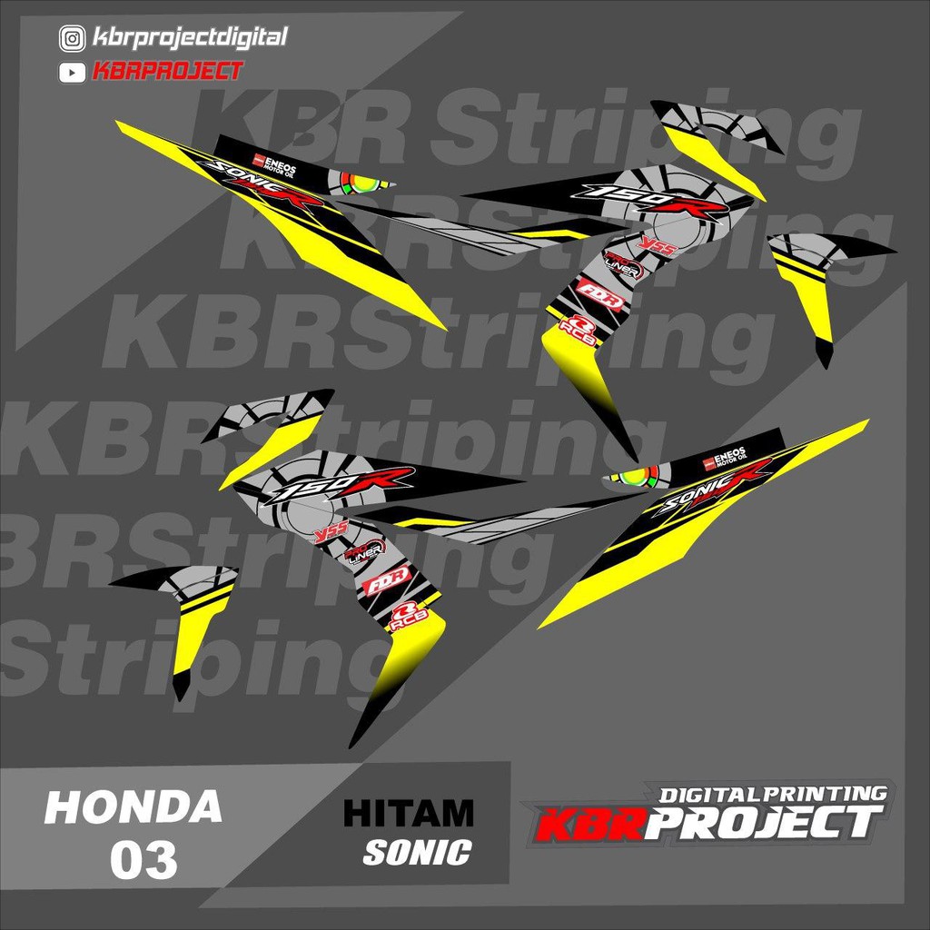 (cod) Stiker Motor sonic sticker striping list motor honda sonic 03 Racing Terlaris sonic road race