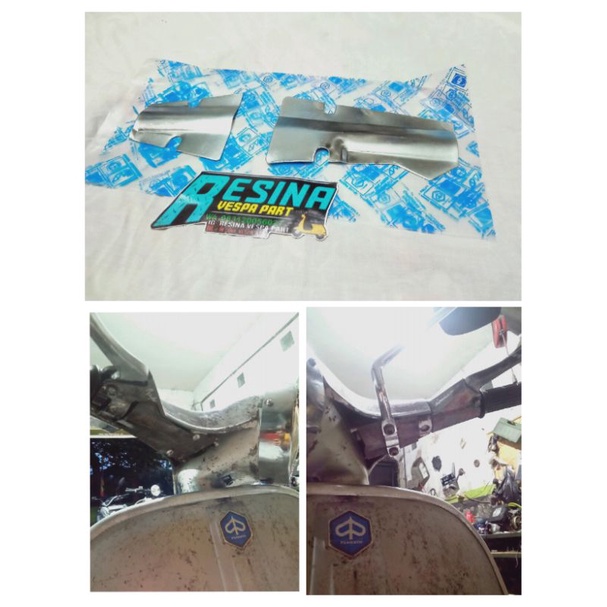 plat tutup stang bawah vespa super sprint bahan seperti original