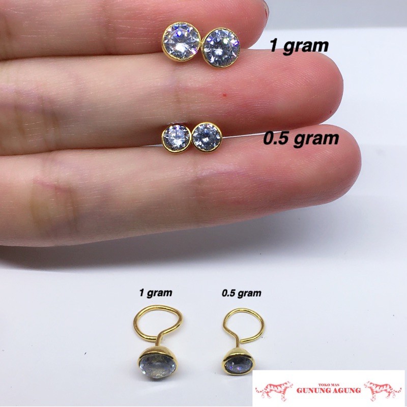 BEST SELLER Anting Toge Dewasa / Anak 1 Gram Anting Toge Kadar 300 Mas Kuning Muda Toko Mas Bekasi