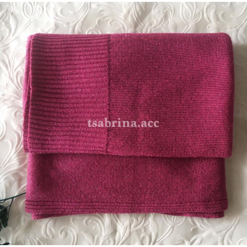 pasmina gliter rajut premium | kerudung pashmina pengantin-Magenta