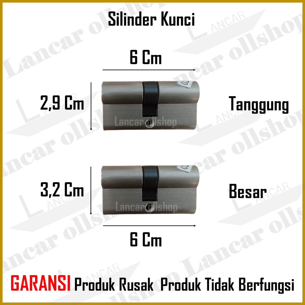 Silinder Kunci Pintu Besar Babet Cylinder Kunci Tanggung Jantung Kuningan Model Computer