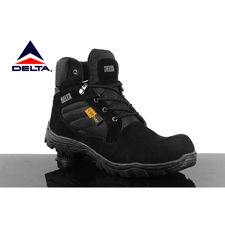 sepatu pria boots safety tracking delta cordura tactical tinggi 6 inci hitam original handmade