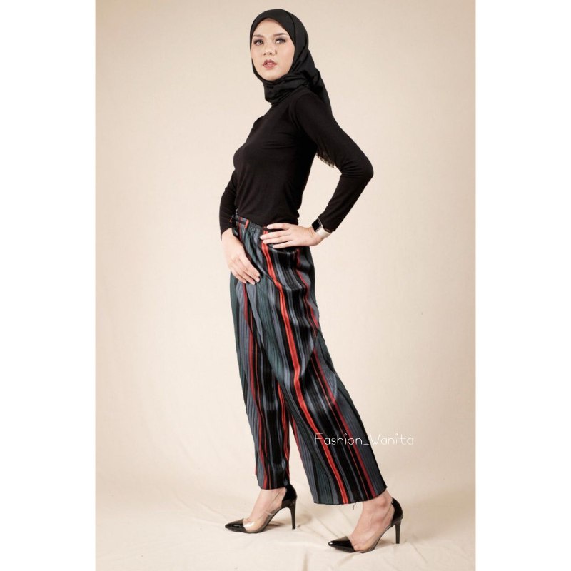 KULOT PLISKET PANJANG MOTIF SALUR/NORWAY CULLOTES PANTS/ KULOT CANDY PREMIUM