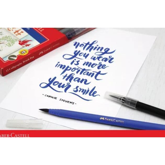 

☊ Calligraphy Brush Pen Faber Castell 12 warna ◊