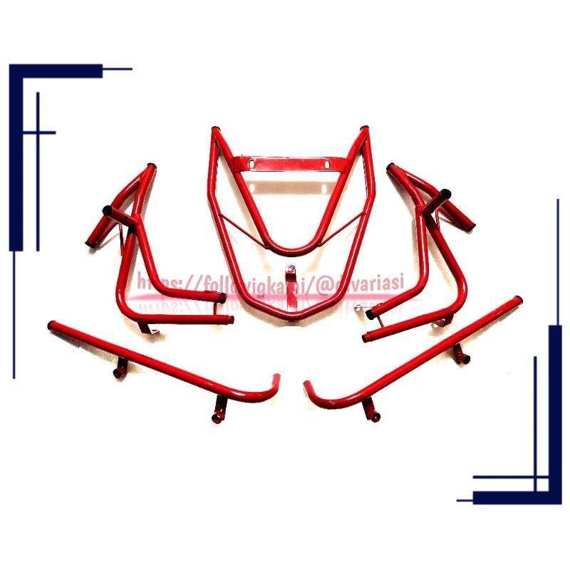 tubular beat street merah 2017 2018 2019 ada dudukuan lampu pelindung body guard set beat street new