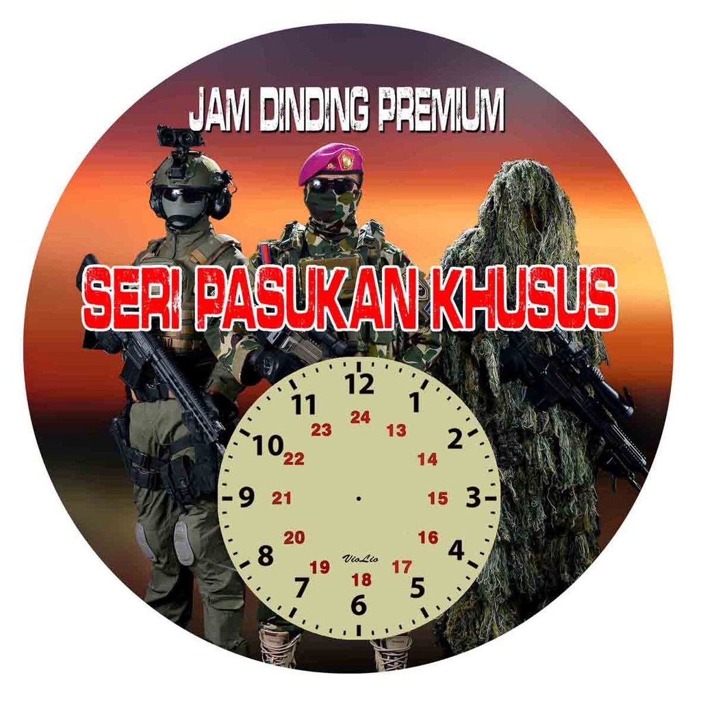 Jam Dinding Premium 3 LAPIS seri PASUKAN KHUSUS TNI-POLRI