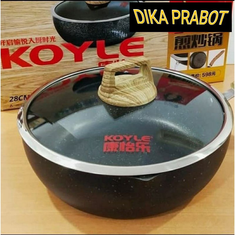 Panci Gagang Premium 26cm Non Stick Koyle/Wajan Anti Lengket Marble