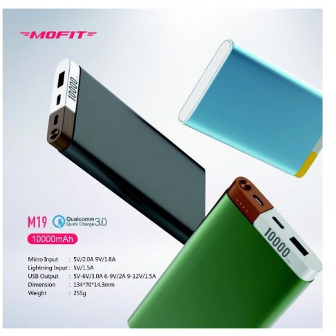 Power Bank Mofit M19 3A 10000mAh Fast Charging Original