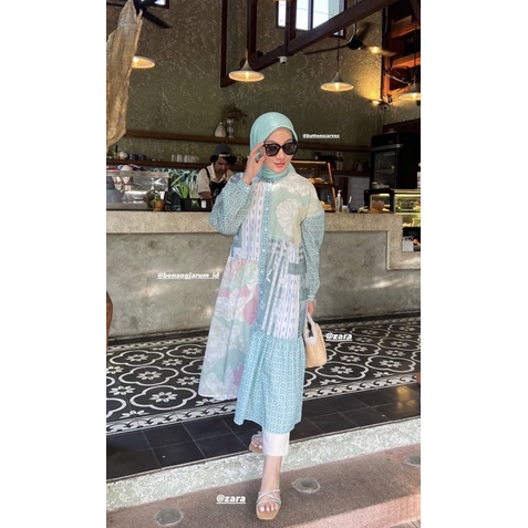 Preloved Benang Jarum Nami Ruffle Maxi Dress Green sz.S