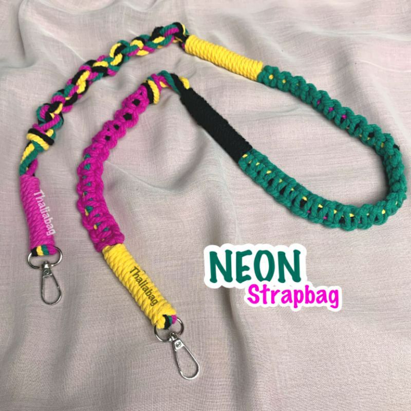 READY STOK STRAP BAG MACRAME NEON BY THALIABAG// HANDMADE MACRAME// TALI TAS MURAH// PUFFY STRAP// SLINGBAG// SHOULDERBAG