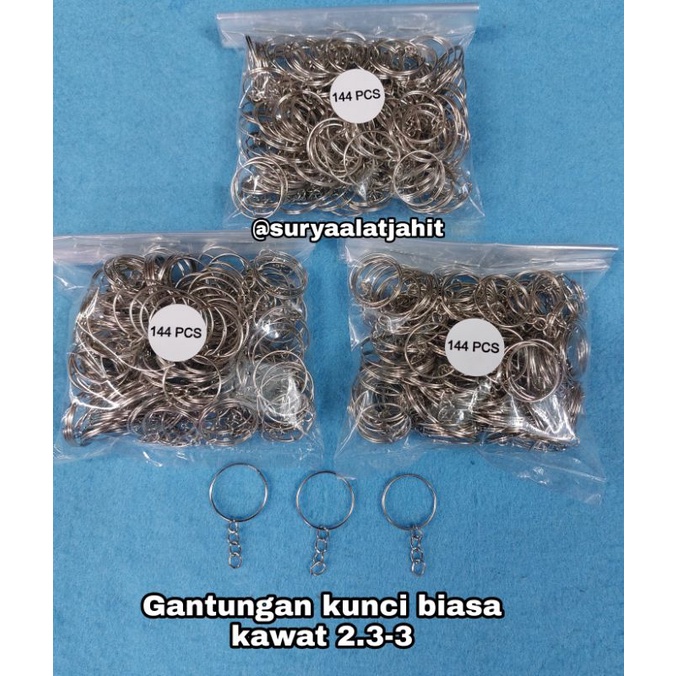 Gantungan kunci biasa kawat 2.3-3 isi +/-@1gros =rp.12.500/144pcs