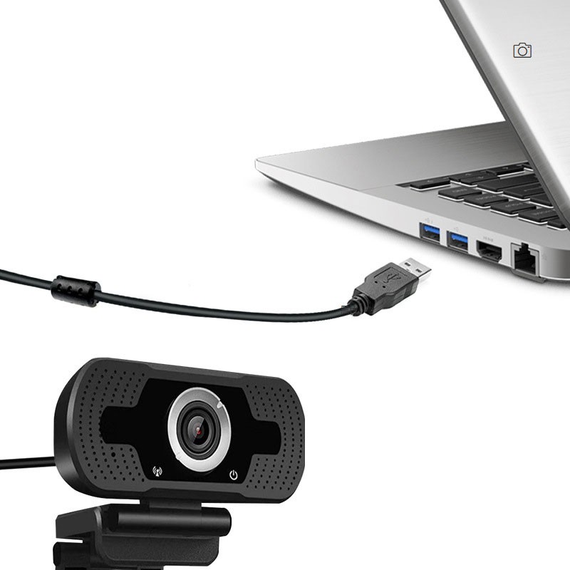 HD Webcam Desktop PC Laptop Video Conference 1080P with Microphone - CZ01 - Black