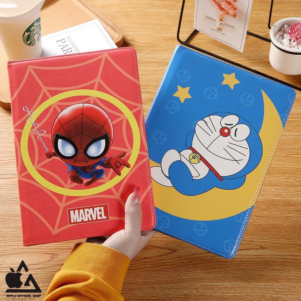 Book Cover iPad Air 4 10.9 inch 2020 Sarung Rotary Motif Super Hero Kartun Disney Flip TEMPERED GLAS