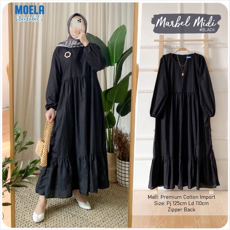 GAMIS MARBEL MIDI DRESS FASHION MUSLIM PREMIUM