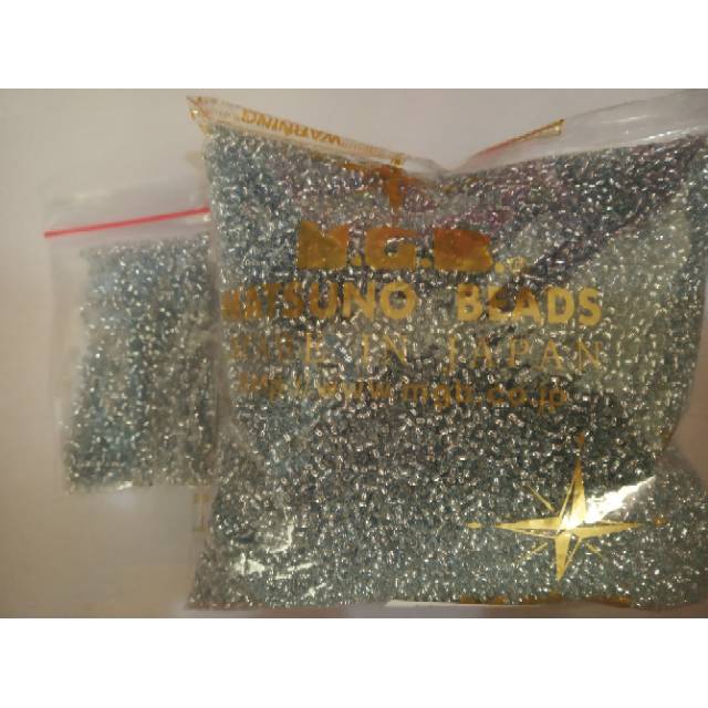 Mote pasir jepang warna silver, merk MGB, isi 10gram