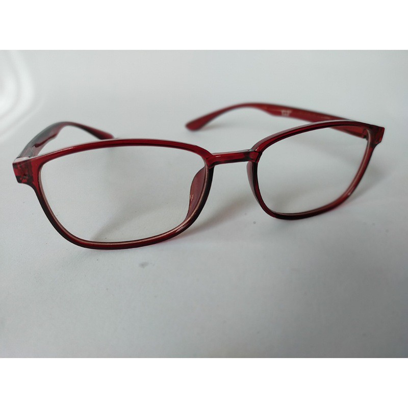 Kacamata wanita fashion frame kotak warna Merah