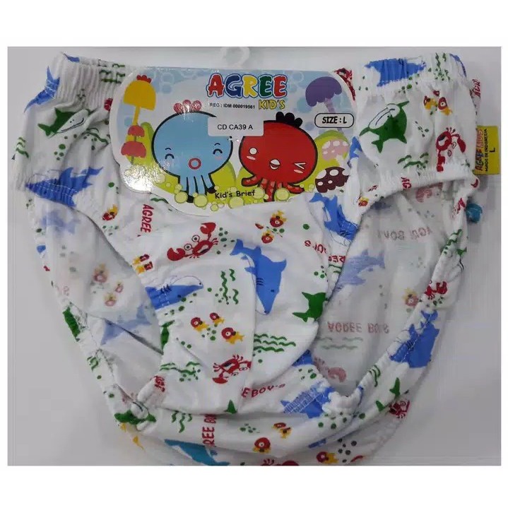 CD Katun Segitiga Anak Cowok Agree CA39 &amp; CA40 / Celana Dalam Anak Pria Lak-Laki / CD Kids Agree