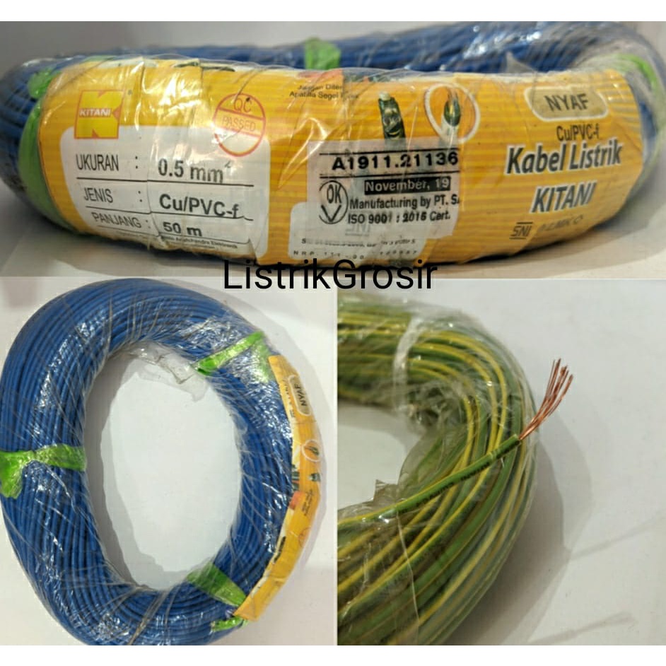 Kabel NYAF 1 X 0.5mm KITANI Kabel Serabut Tembaga 1X0,5mm Kabel Body