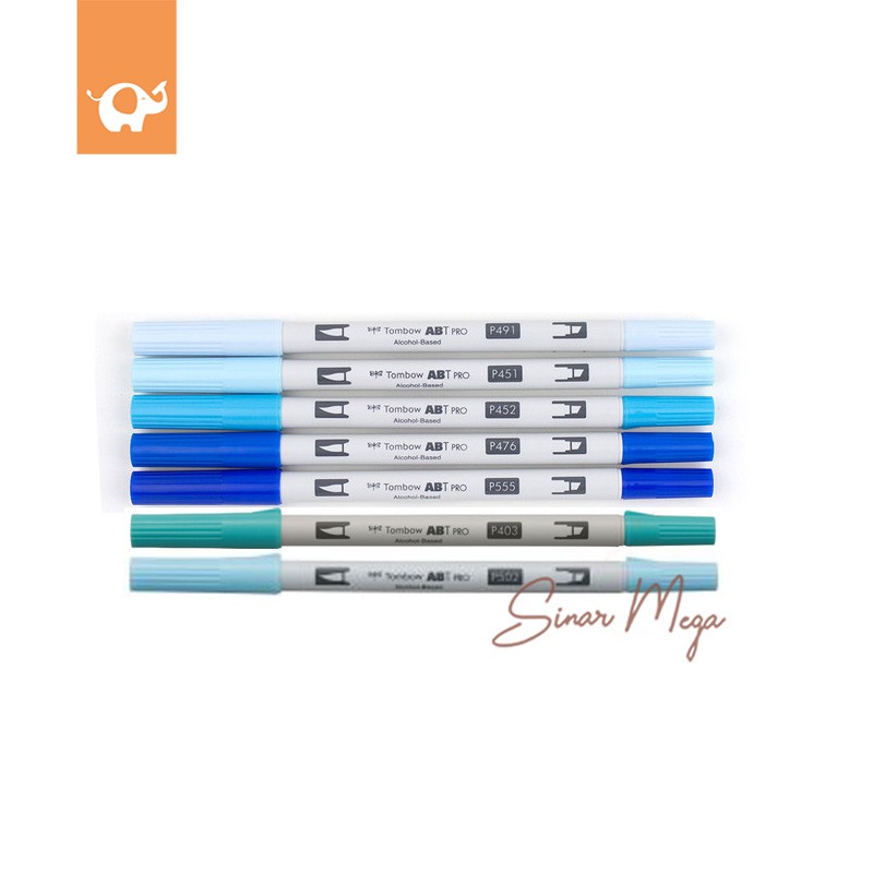 

Tombow ABT Dual Brush Pen PRO Blue Series Biru Alcohol-Based / Spidol dengan Dua Mata