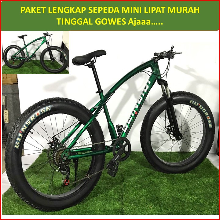 MURAH Paket Lengkap Sepeda MTB BEINAIDI Fat Tyre HIGH CARBON STEEL 7 Speed