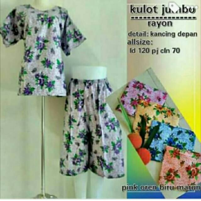 Setelan Kulot Jumbo (Bunga)