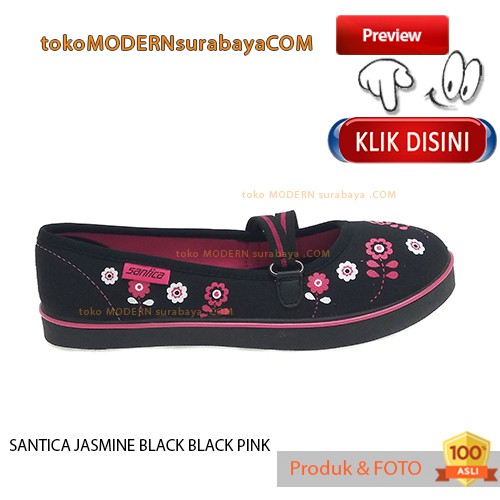 SANTICA JASMINE BLACK PINK Sepatu Anak Perempuan Slip on Flat Shoes