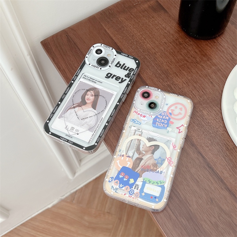 Soft Case Transparan Motif Hati Untuk iPhone 12 13 Pro MAX 11 X XR XS MAX 7 8 Plus