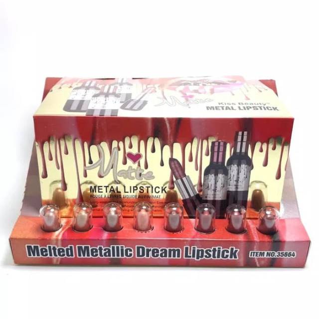 KISS BEAUTY METAL LIPSTIK [HARGA 8 PCS]