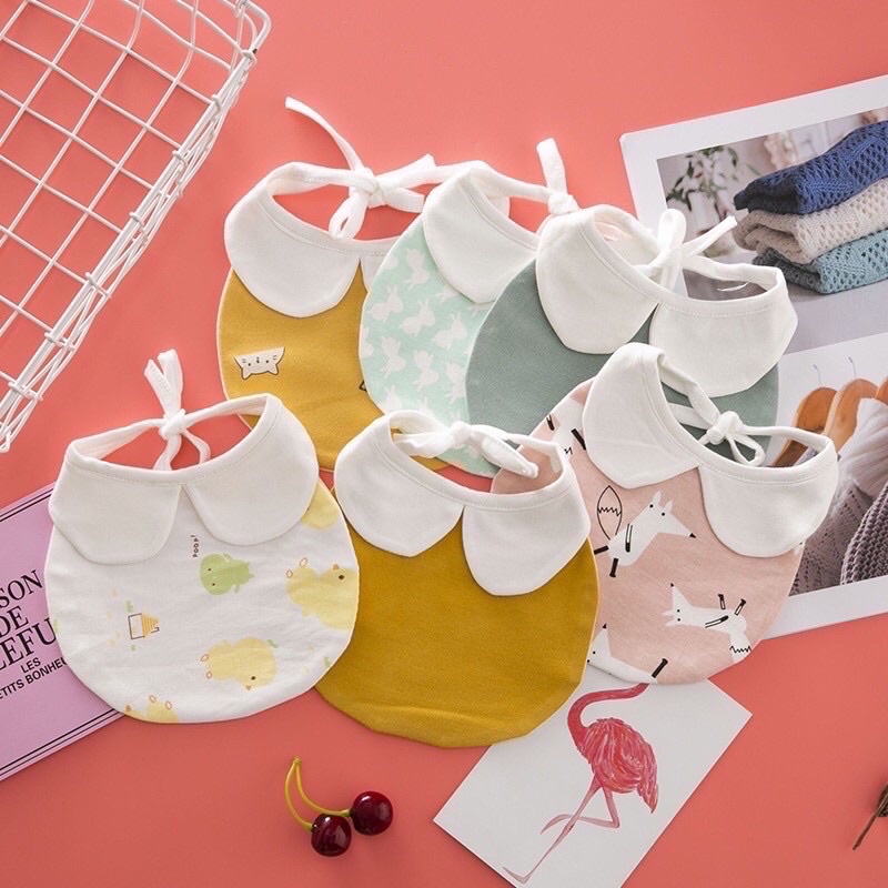 Korean Cute Baby Bibs | Slabber Kerah Lucu Korean Style | Celemek Makan Bayi