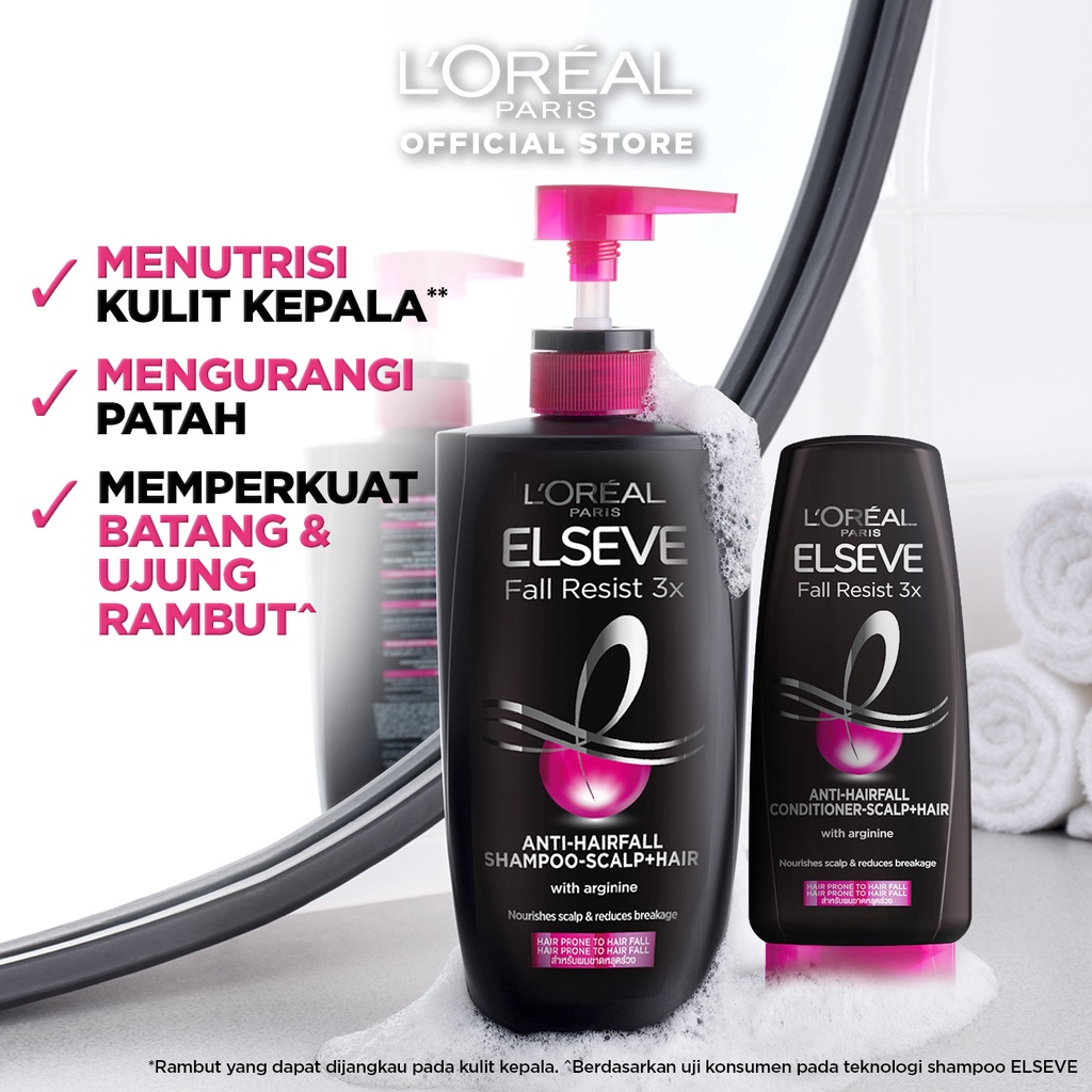 L'Oreal Paris Fall Resist 3x Shampoo 450ml+Conditioner 170ml-HairCare Perawatan Rambut Rontok Loreal-5