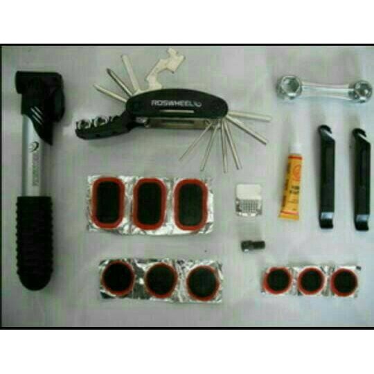 Toolkit Sepeda Pompa Sepeda + Tambal Ban
