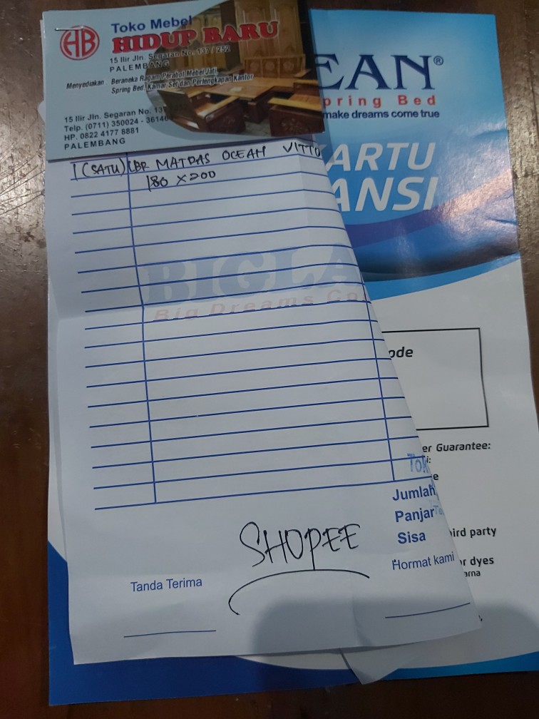 Matras Ocean Vitto M-class / Spring Bed Garansi / Kasur Ruang Tidur M Class / Lapisan Pillowtop