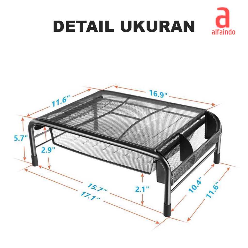 Meja Laptop Portable Rak Minimalis Logam Dekstop Penyimpanan RM011