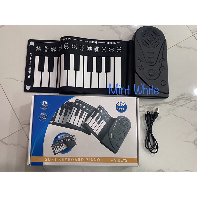 Piano Lipat Portable Music 49 Keys Flexible Silicon Roll Up Electronic Soft Keyboard Music Elektronik Musik