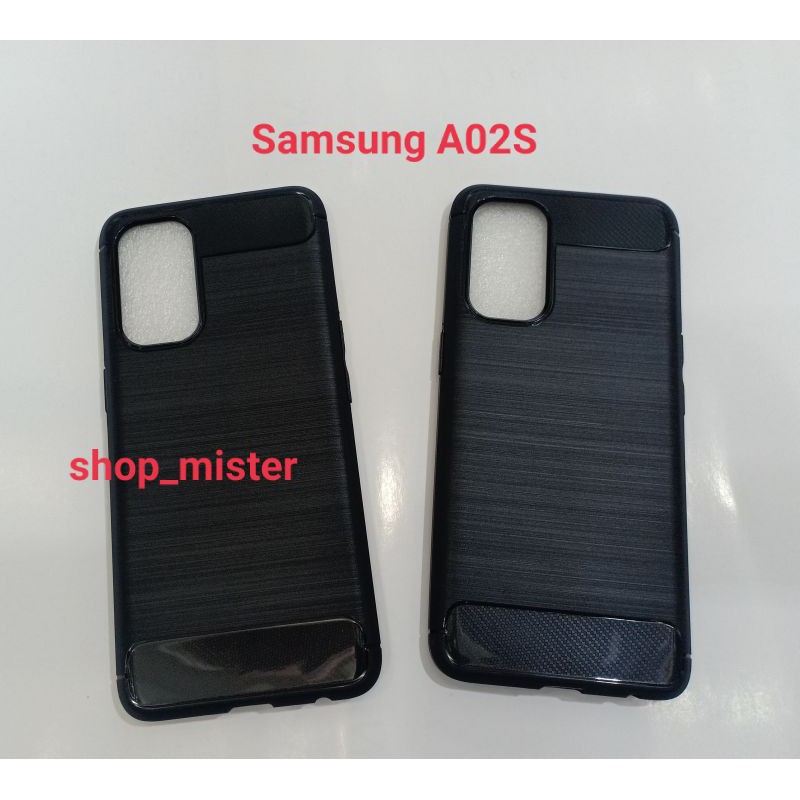 Case Softcase Black TPU Carbon Samsung A02s // Case Silikon Ipaky Carbon Samsung A02S