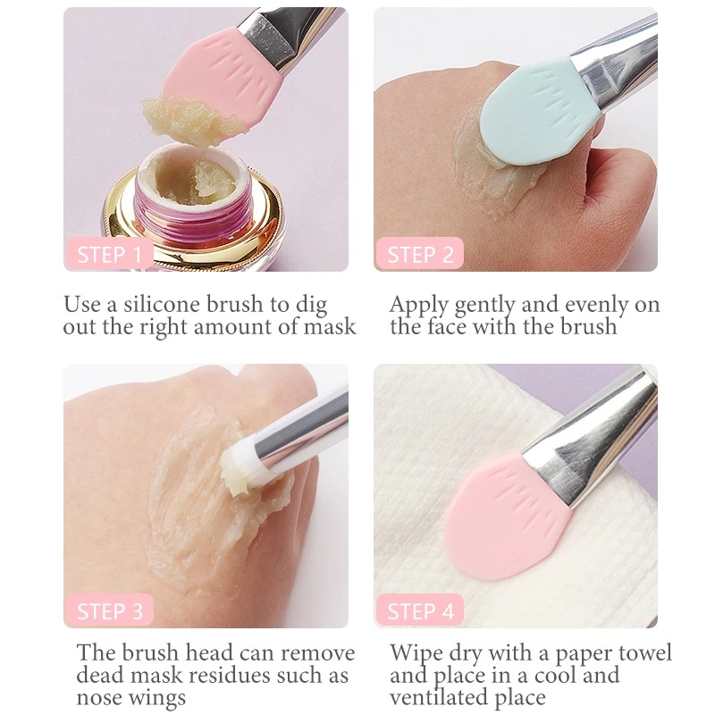 [Double-Ended Silicone Mask Brush][ Soft Silicone Mask Applicator Brush][ Multi Use Face Beauty Cosmetics Clean Pore Tool]