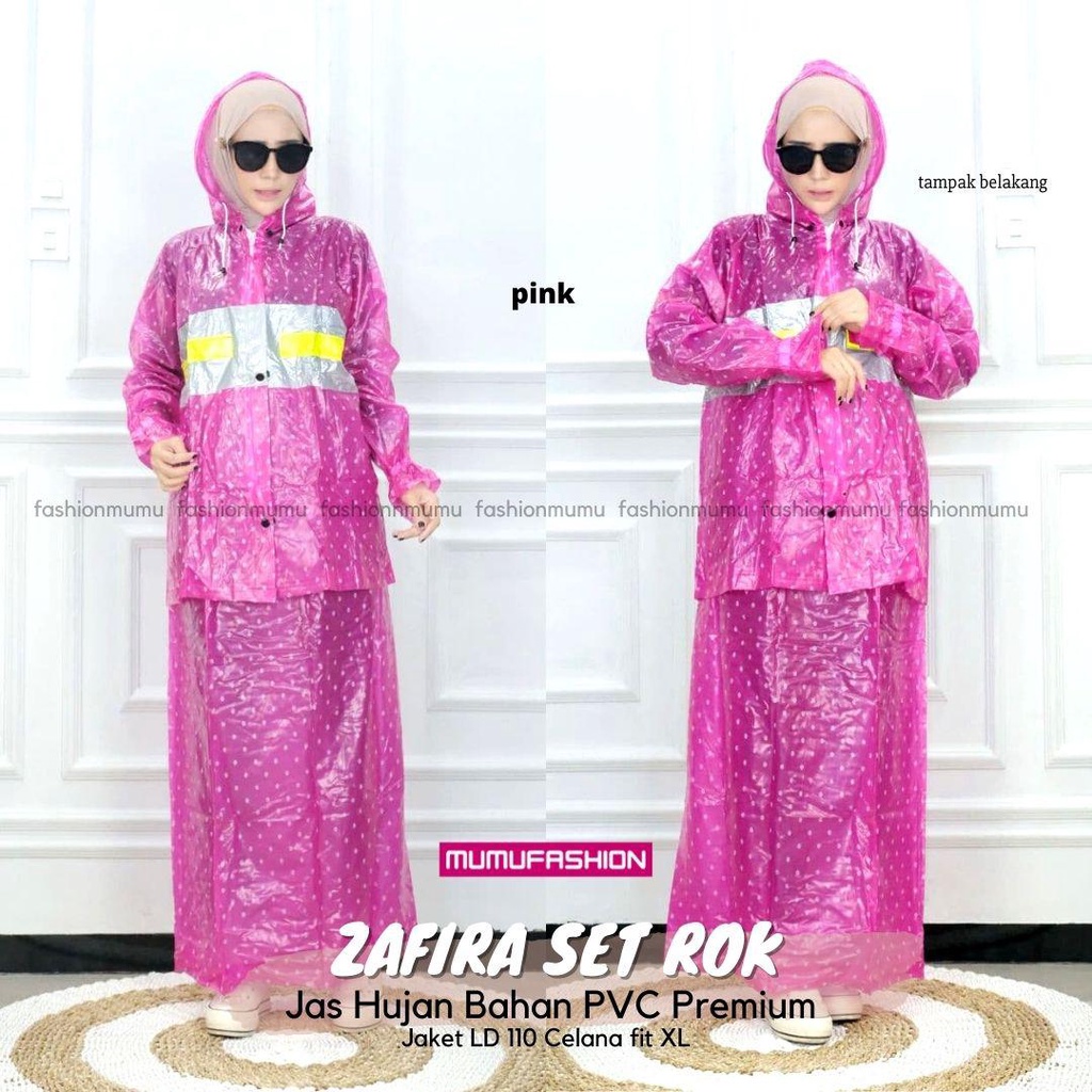 Jas Hujan Wanita Zafira Set  Rok by Mumu Fashion Solo