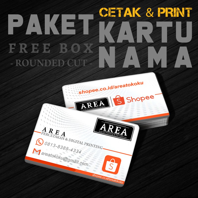 

Cetak dan Print Kartu Nama Olshop/Kartu Nama Perusahaan Sudut Lengkung/Sudut Tumpul