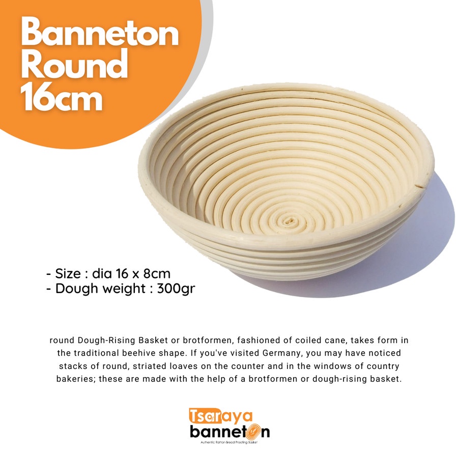 BANNETON ROUND 16CM UNTUK 300G DOUGH | TSARAYA RATTAN